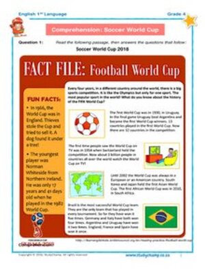 cover image of Grade 4 Comprehension: Soccer World Cup